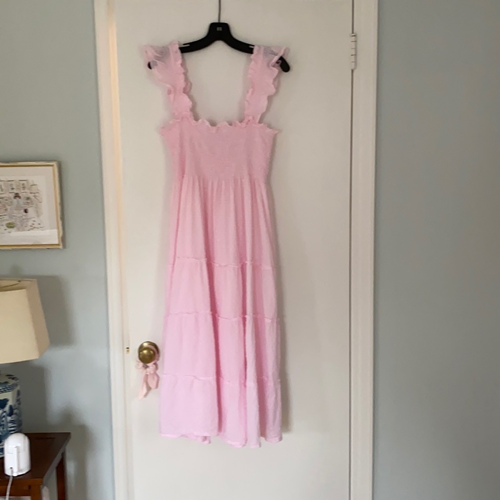 Hill House Home Ellie Nap Dress pink Swiss dot M